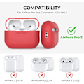 Miniatyrbillede 2 af 7: Silikone Etui til AirPods Pro 2 med Håndledsrem – USB-C Support, Front LED Synlig, Kompatibel med 2. Generation rød