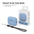 Miniatyrbillede 7 af 7: Silikone Etui til AirPods Pro 2 med Håndledsrem – USB-C Support, Front LED Synlig, Kompatibel med 2. Generation blå