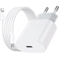 Miniatyrbillede 1 af 3: 2-pak - Oplader til iPhone Adapter+Kabel 20W USB-C Hurtigoplader