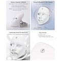 Miniatyrbild 4 av 8: LED Ansiktsmask 7 Färgljus – Laddningsbar Fotonterapi Mask för Hudvård, Akne, Anti-Aging, Porthud Tightening – Hem och Resa vit
