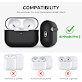 Miniatyrbillede 2 af 7: Silikone Etui til AirPods Pro 2 med Håndledsrem – USB-C Support, Front LED Synlig, Kompatibel med 2. Generation sort
