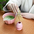 Pikkukuva 6 / 9: Keraaminen Matcha-tee, sisältää matcha-kulhon ja matcha-vispilän, 5-osainen setti vaaleanpunainen