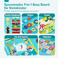 Miniatyrbild 2 av 7: Montessoribräda, barn 1-4 år, 9-i-1 aktivitetsleksak för resor och lärande