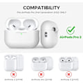 Miniatyrbillede 2 af 7: Silikone Etui til AirPods Pro 2 med Håndledsrem – USB-C Support, Front LED Synlig, Kompatibel med 2. Generation hvid