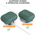 Miniatyrbillede 3 af 6: Silikone Etui til AirPods Pro 2 med Håndledsrem – USB-C Support, Front LED Synlig, Kompatibel med 2. Generation grøn