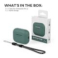 Miniatyrbillede 6 af 6: Silikone Etui til AirPods Pro 2 med Håndledsrem – USB-C Support, Front LED Synlig, Kompatibel med 2. Generation grøn