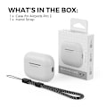 Miniatyrbillede 7 af 7: Silikone Etui til AirPods Pro 2 med Håndledsrem – USB-C Support, Front LED Synlig, Kompatibel med 2. Generation hvid