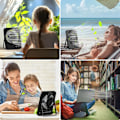 Miniatyrbild 6 av 9: Bärbar USB skrivbordsfläkt,starkt luftflöde, 35 dB ultratyst,5 hastigheter skrivbordsfläkt, lutningsvikbar, minibordsfläkt för hem kontor bord sovrum khaki