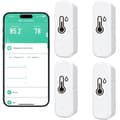 Lollanda WiFi Thermometer and Hygrometer with Data Storage Function – Wireless Temperature & Humidity Meter, Smart Sensor for APP Control 4-pack