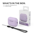 Miniatyrbillede 7 af 7: Silikone Etui til AirPods Pro 2 med Håndledsrem – USB-C Support, Front LED Synlig, Kompatibel med 2. Generation lilla