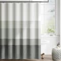 Duschdraperi med gradient – tvättbart textiltyg – modern färgstrimmig design – vattenavvisande polyester Gray 180×180 cm
