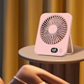 Miniatyrbild 9 av 9: Bärbar USB skrivbordsfläkt,starkt luftflöde, 35 dB ultratyst,5 hastigheter skrivbordsfläkt, lutningsvikbar, minibordsfläkt för hem kontor bord sovrum khaki