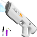 Miniatyrbillede 1 af 7: Elektrisk Vandpistol – Automatisk Opfyldning, 10 m Rækkevidde, Batteridrevet Vandblaster til Sommer, Strand & Pool grå