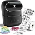 Lollanda Multifunktionsprinter, Mini Termisk Printer med 1 ruller etikettape - Bærbar Bluetooth Etiketprinter 11,4x8,7x5,9 cm