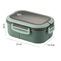 Miniatyrbild 2 av 6: Bento-lunchlåda med fack, 2-lagers matlåda läckagesäker för vuxna, salladslåda to-go, frukostlåda, snacklåda för kontor och utflykter grön