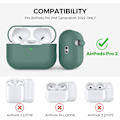 Miniatyrbillede 2 af 6: Silikone Etui til AirPods Pro 2 med Håndledsrem – USB-C Support, Front LED Synlig, Kompatibel med 2. Generation grøn