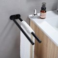 Miniatyrbillede 7 af 7: Dobbelt Håndklædeholder – Vægmonteret Håndklædestang, Børstet Rustfrit Stål, 40 cm sort