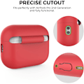 Miniatyrbillede 4 af 7: Silikone Etui til AirPods Pro 2 med Håndledsrem – USB-C Support, Front LED Synlig, Kompatibel med 2. Generation rød