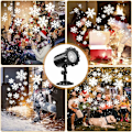 Miniatyrbillede 5 af 5: Projektor LED med snefnug til jul - IP65 udendørs og indendørs projektorlysdekoration, jul, bryllup
