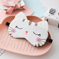 Miniatyrbild 3 av 5: Söt ögonmask för sovande 3 stycken tecknad katt hund ansikte ögonlock rolig djur sovmask mjuk lätt natt sovmasker kitty (katt)