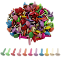 Miniatyrbild 1 av 5: 100st Multicolor Split Pins Pastell Metall Brad Fästelement Mini Brads Round Brads För pysselhantverk Projekt Scrapbooking Office