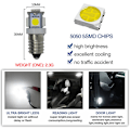 Pikkukuva 2 / 5: 10 kpl E10 12V Viileän Valkoinen LED-Lamput 5SMD 0,5W 50LM Lamppu (Kylmä Valkoinen)