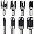 Miniatyrbillede 1 af 5: 8 stk HSS Træpropfræser Træskære Værktøj Propbor Bits Træpropfræser Bor Bits 6mm/10mm/13mm/16mm