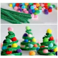 Miniatyrbillede 3 af 5: 100 stk. Grønne Piberensere Chenille Stænger Til DIY Håndværk, Kunst, Bryllup, Hjem, Fest, Ferie Dekoration 6 Mm X 12 Tommer