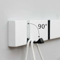 Miniatyrbillede 3 af 5: Bambus Knagerække, Væghængt Knagerække med 4 Sammenklappelige Kroge, Ideel til Køkken, Badeværelse og Soveværelse, Hvid??