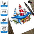 Miniatyrbild 9 av 10: Highlighter Twin Tip Sketch Marker Pens Set med bärväska Graffitipennor - 60 färger