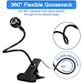 Miniatyrbillede 2 af 5: 3w UV LED Skrivebordslampe, fleksibel svanehals og klemme Mini Skrivebordslampe med kontakt, bærbar limhærdende lampe til mobilreparation - 2 pak (sort)