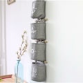 Miniatyrbillede 4 af 5: Hængende organizer med 4 lommer, hængende organizer, hængende opbevaring, opbevaringspose til børneværelse, soveværelse, dør