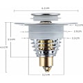 Miniatyrbild 2 av 5: Diskpropp, T-Audace Universal Pop Up Diskpropp Badkarspropp Diskpropp för Kök Badrum [Passar 32-40mm Avloppshål].