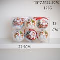 Miniatyrbild 1 av 4: Julgranspynt Vita Flerfärgade Papperspolyfoamstrumpor 7,5 x 7,5 x 7,5 cm (6 stycken)