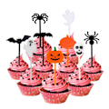 Miniatyrbild 3 av 5: 10 st Halloween-designade tårtpinnar Tvättsbara Snygga Dekorativa Lätta Matpinnar Festtillbehör