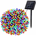 Miniatyrbild 1 av 5: 200 LED solcellslingor, julgransdekorationer, utomhusbelysning, julgransbelysning, färgglada lampor