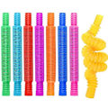 Miniatyrbild 1 av 5: 12 st Sensoriska Stretch Tubes Färgglada Fidget Toys Mini Sensor Tube Pop Tubes Pedagogiska barnleksaker Slumpmässig färg