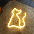 Miniatyrbild 2 av 5: LED-neonskylt för inomhusbruk, väggdekor i akryl, nattlampa, USB och batteridriven neonlampa för väggdekor, barnrum, sovrum, bröllopsfest, bar, varmvit katt