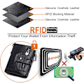 Miniatyrbild 4 av 4: Herrar Plånbok RFID-Blockering Äkta Läder Plånbok Med Dragkedja Myntficka Tvåfaldig Plånbok Med Kedja 16 Kortplatser Äkta Läder Herrar Plånbok