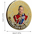 Miniatyrbild 4 av 4: King Charles Coronation Coin, King Charles Iii minnesmynt, brittisk King Stereo Präglat färgtryck, SamlarmyntFärgt guld