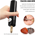 Miniatyrbild 3 av 4: Mini handborr i harts med USB-borr för smyckestillverkning, elektriskt skruvstädset med 3 borr (svart)
