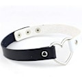 Miniatyrbillede 1 af 3: Atmneris PU Læder Chokers Punk Chokers Til Kvinder Og Piger Halskæde Smykker Hjerte Stil Justerbar Unisex, Sort+Hvid