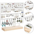 Miniatyrbild 1 av 4: 144 Hål Örhängehållare Ställ för smycken Display Stud Förvaringsställ Vit