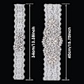 Miniatyrbild 2 av 5: 2 st Bröllopsbyxor Vit spets rätstickad rhinestone Clear Crystal Set