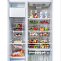 Miniatyrbild 4 av 10: 8-rutnät kylskåpsförvaringslåda matbehållare multifunktionell rymdbesparande transparent kylskåpsarrangör låda