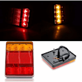 Miniatyrbillede 5 af 5: 2 stk. vandtætte 8 LED baglygter, røde og gule, 12V til trailer, lastbil, båd