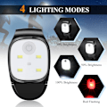 Miniatyrbillede 4 af 7: LED-klipslampe til udendørs natklip, løbelys, reflekterende USB-genopladeligt lys, egnet til jogging, vandreture, camping og løb