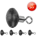 Miniatyrbild 2 av 4: 10 st Fiske Swivel Dragkedja Slider Bead Pulley Line Fiskeutrustning Svart