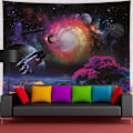 Miniatyrbild 3 av 5: Galaxy Starry Sky Tapestry Universe Space Tapestry Wall Hanging Psychedelic Mysterious Nebula Star Tapestry for Living Room Dorm