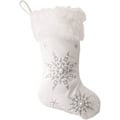 Miniatyrbild 2 av 5: Idiytip Imitation Pearls Snowflake Print Julstrumpa Kreativ Julgran Heminredning, Guld (Silver)